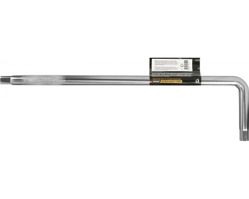 Вороток DENZEL Г-образный 375×100 мм, квадрат 1/2", CrV, матовый