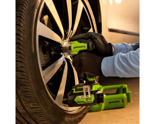 Гайковерт аккумуляторный GREENWORKS GD24IW400 ударный, 24V, АКБ 4Ач и ЗУ 3802907CUB