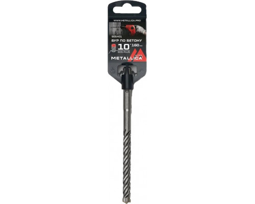 Бур SDS-plus METALLICA Ultra 10х160/100 мм по бетону Х-напайка, 4 спирали 905401
