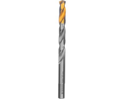 Сверло по металлу Denzel Р6М5, Golden Tip спиральное 10x133мм 718242