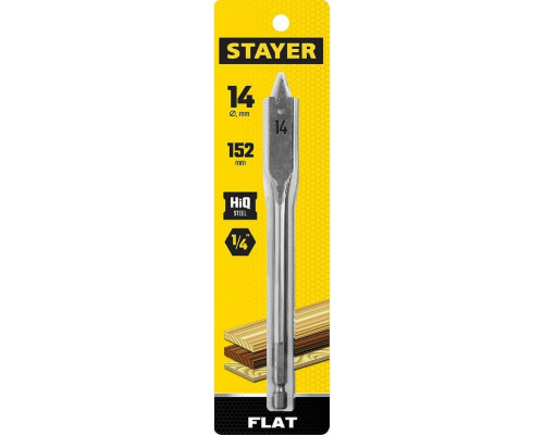 Сверло по дереву STAYER FLAT 14x152мм, перовое 2950-14_z01