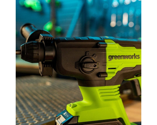Перфоратор аккумуляторный GREENWORKS GD24SDS2 24V, АКБ 2Ач и ЗУ 3803007CUA