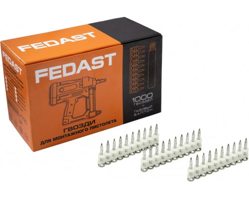 Дюбель-гвоздь монтажный FEDAST fd2725sbp 2.7х25 мм, винтовой (1000 шт/уп)