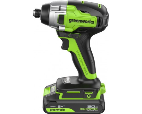 Винтоверт аккумуляторный GREENWORKS GD24ID3 ударный, 24V, АКБ 2Ач и ЗУ 3802807CUA