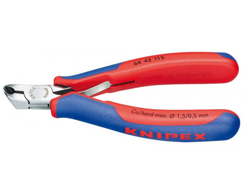 Кусачки KNIPEX KN-6442115SB торцевые для электроники с маленькой фаской