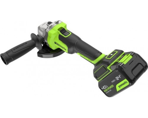 Угловая шлифмашина аккумуляторная GREENWORKS AG590 24V, АКБ 4Ач и ЗУ 3201007CUB