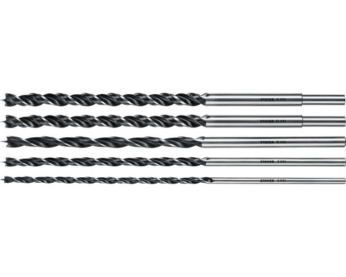Набор сверл по дереву STAYER Maxdrill 5 шт., 6-8-10-12-14х300 мм, спиральных 2943-300-H5_z01