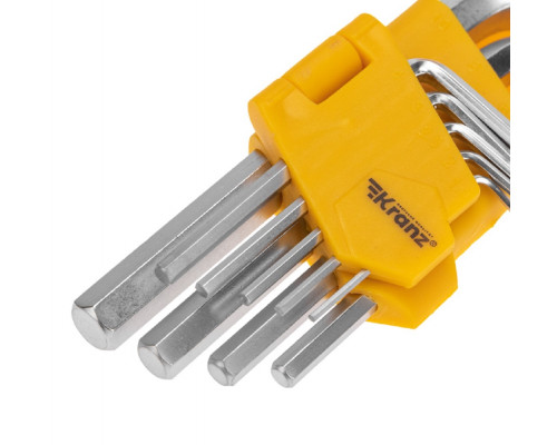 Набор ключей шестигранных Kranz KR-12-5215 HEX 1,5-10 мм, CrV, 9 шт.