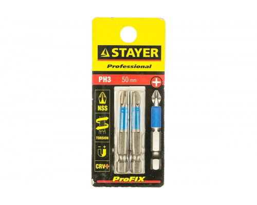 Биты STAYER PROFI PH №3-50 хвостовик e 1/4