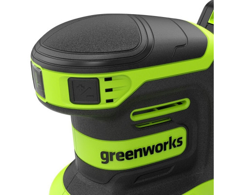 Виброшлифмашина эксцентриковая аккумуляторная GREENWORKS OS325 24V, АКБ 2Ач и ЗУ 3100907CUA
