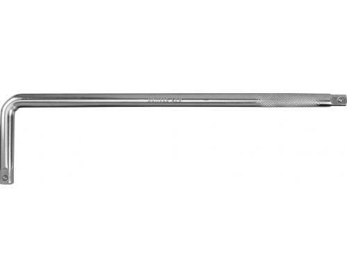 Вороток DENZEL Г-образный 375×100 мм, квадрат 1/2", CrV, матовый