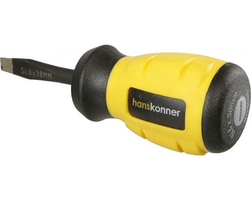 Отвертка шлицевая HANSKONNER HK1040-16-SL6-38 алмазн. наконечник