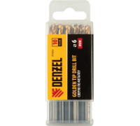 Сверло по металлу Denzel HSS-Tin, Golden Tip 6 мм, 10 шт 717215