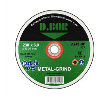 Шлифовальный круг по металлу D.BOR METAL-GRIND A24S-BF, F27, 230x6,0x22,23 D-F27-MG-230-60-22