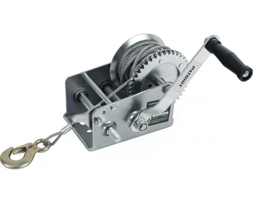 Лебедка барабанная ручная PATRIOT WH 1100 B, 1100 кг, трос 8 м