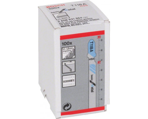 Пилки по металлу BOSCH T118А 2608631964