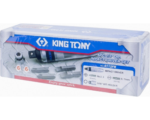 Отвертка ударная KING TONY 4112FR 5/16", набор 6 предметов