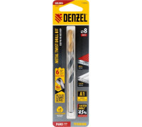 Сверло по металлу DENZEL Р6М5, Golden Tip спиральное 8x117мм, многогранная заточка 718282