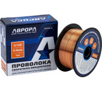 Проволока сварочная омедненная AURORA ER70S-6 d.0.8 мм 1кг D100 40987