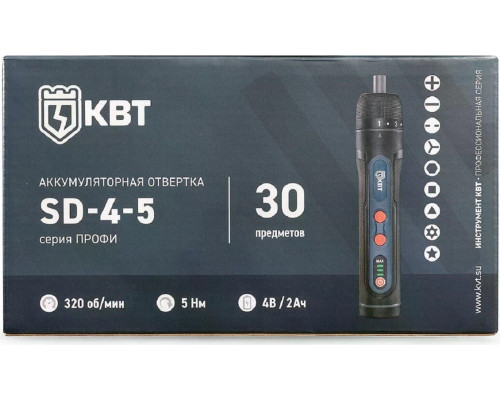 Отвертка аккумуляторная КВТ SD-4-5 серия ПРОФИ 105417