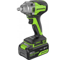Гайковерт аккумуляторный GREENWORKS GD24IW400 ударный, 24V, АКБ 5Ач и ЗУ 3802907CUG
