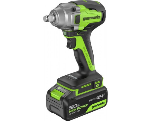 Гайковерт аккумуляторный GREENWORKS GD24IW400 ударный, 24V, АКБ 5Ач и ЗУ 3802907CUG