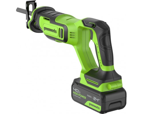 Пила сабельная аккумуляторная GREENWORKS GPT-BLRS-1 24V, АКБ 4Ач и ЗУ 1200607CUB
