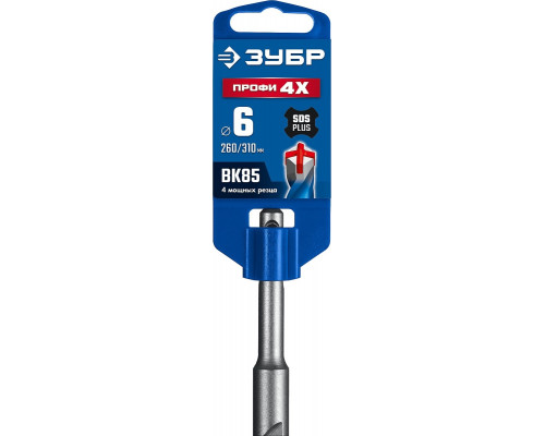 Бур SDS-plus ЗУБР ПРОФИ-4Х 6x310 мм 29313-310-06
