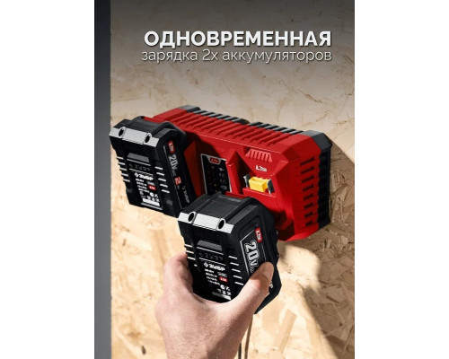 Зарядное устройство ЗУБР БЗУ-20-2 20 В, 2 порта, 2х3 А, для LMS АКБ