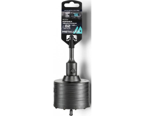 Коронка буровая SDS-plus METALLICA Optima 82x160/100 мм твердосплавная H=50мм, M22,0х2,0 мм, с адаптером 907214