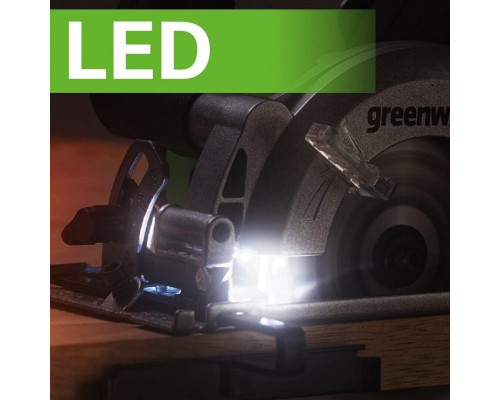Пила циркулярная аккумуляторная GREENWORKS G24MCS 24V, АКБ 2Ач и ЗУ 1501207CUA