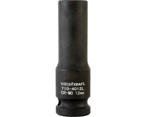 Ударная головка глубокая шестигранная 1/2" 12 мм WiederKraft WDK-710-4012L