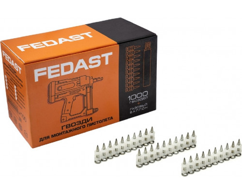 Дюбель-гвоздь монтажный FEDAST fd2719sbp 2.7х19 мм, винтовой (1000 шт/уп)