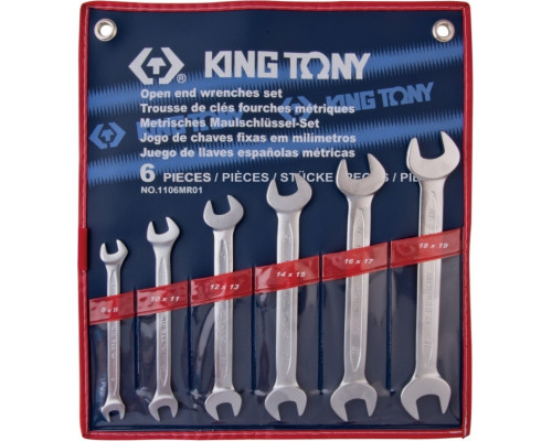 Набор ключей рожковых KING TONY 1106MR01, 6 предметов