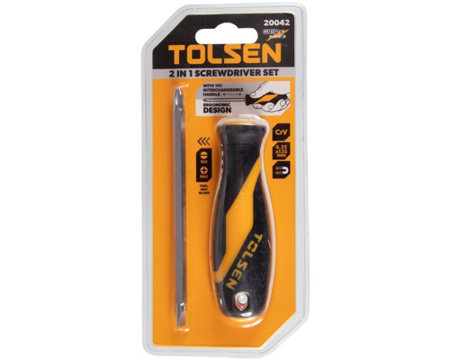 Отвертка TOLSEN TT20042 со сменной битой, 2 в 1
