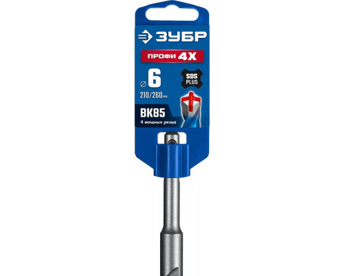 Бур SDS-plus ЗУБР ПРОФИ-4Х 6x260 мм 29313-260-06