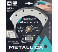 Алмазный диск для резки керамики METALLICA Optima 180x25,4/22,2 мм, H=7 мм несегментный 900192