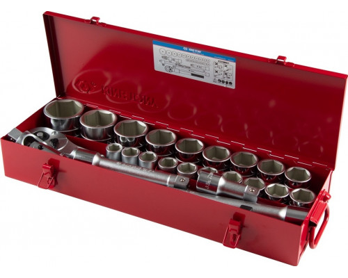 Набор головок 3/4" KING TONY 6325MR01, 6-гранные, 19-55 мм, 25 предметов