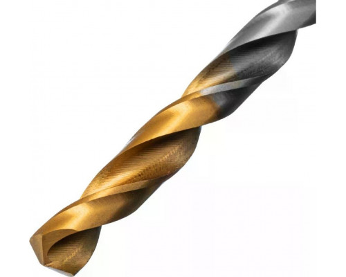 Сверло по металлу Denzel Р6М5, Golden Tip спиральное 6x93мм 718235