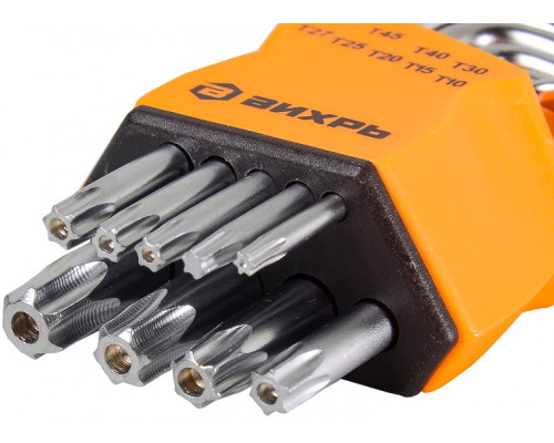 Набор ключей TORX ВИХРЬ 9 шт, T10-T50 73/6/5/12