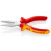 Длинногубцы KNIPEX KN-3016160SB VDE, плоские рифленные губки 46.5 мм, длина 160 мм