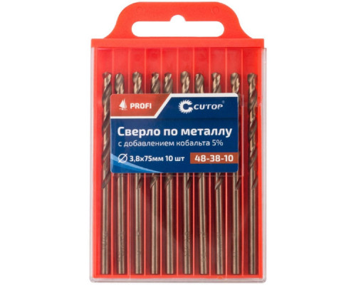 Сверло по металлу Cutop Profi 3,8x70 мм с кобальтом 5%, 10 шт 48-38-10