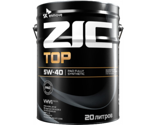 Масло моторное ZIC TOP 5W40 20 л 192682