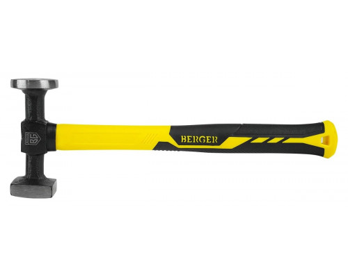 Молоток рихтовочный BERGER BG1521 кованый 540г. 310 мм, фиберглассовая рукоятка