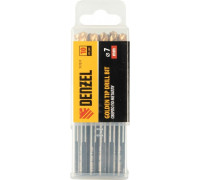 Сверло по металлу Denzel HSS-Tin, Golden Tip 7 мм, 10 шт 717217