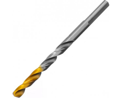 Сверло по металлу Denzel Р6М5, Golden Tip спиральное 5x86мм 718233