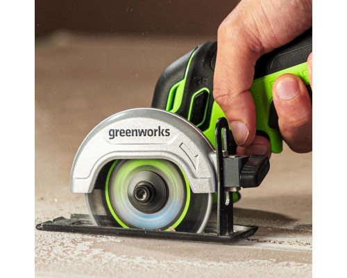 Угловая шлифмашина аккумуляторная GREENWORKS GD24UCS 24V, АКБ 2Ач и ЗУ 3402007CUA