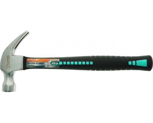 Молоток Sturm 1010-62-FR0450 гвоздодер, полностью обрезин. рукоятка, 450гр.
