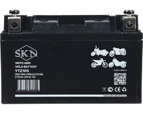 Аккумулятор SKN YTZ10S 12V 10Ah 190A для мототехники