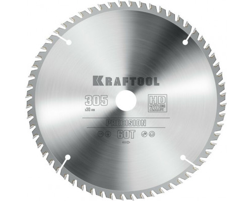 Пильный диск по дереву KRAFTOOL PRECISION 305х30мм 60т 36952-305-30
